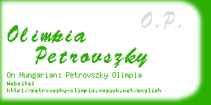olimpia petrovszky business card